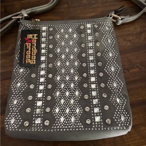 NWT Gray Studded Crossbody Bag